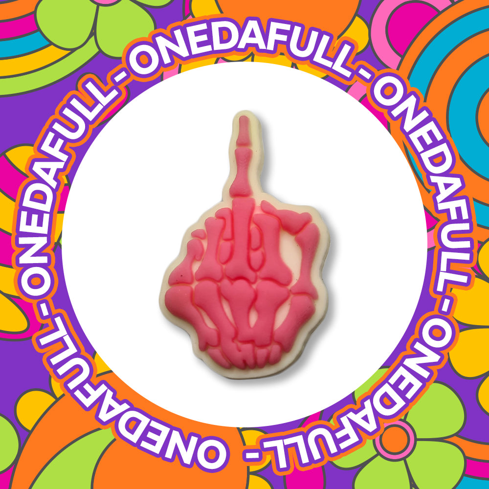 Pink Middle Finger Skeleton - Rude - Funny - Hand Charm To Fit Crocs/Clogs