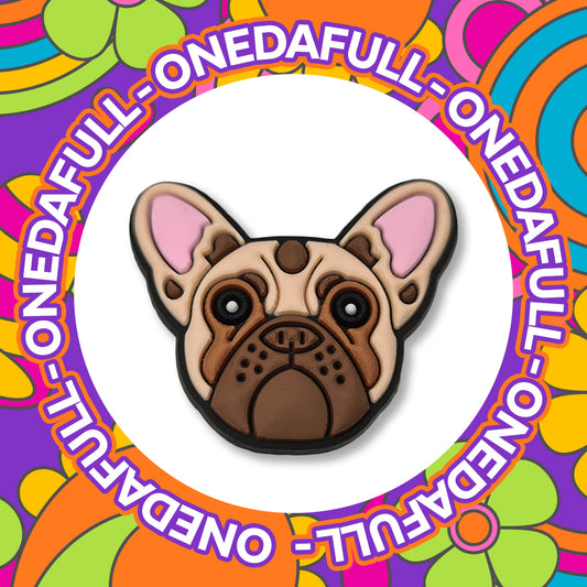 Super Cute Fawn Tan Puppy Chunky French Bulldog Charm To Fit Crocs/Clogs - Animal Dog