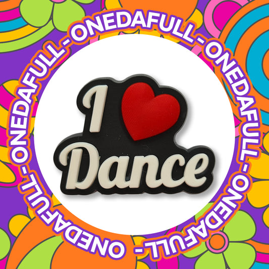 Super Cute I Love Dance Heart Croc Charm - Happy Sport Music