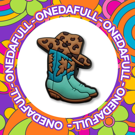 SUPER CUTE Cowboy Boots & Hat - Horse Riding Charm To Fit Crocs/Clogs