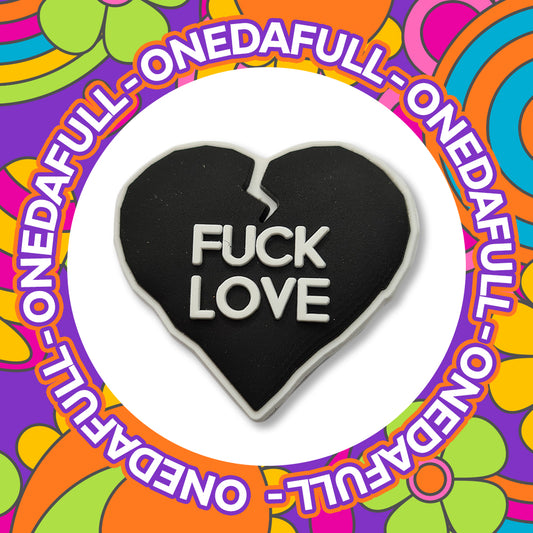 Super Cute F**K LOVE Heart Badge - Funny - Meme Charm To Fit Crocs/Clogs - Brutal