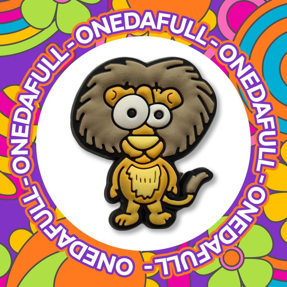 Funny Wide Eyed Lion Croc Charm - PVC