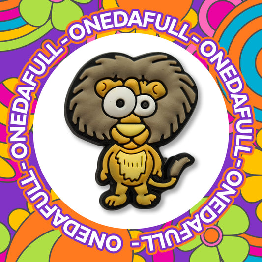 Funny Wide Eyed Lion Croc Charm - PVC