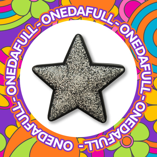 SUPER CUTE Glitter Silver Star Sparkle Charm To Fit Crocs/Clogs - Pretty