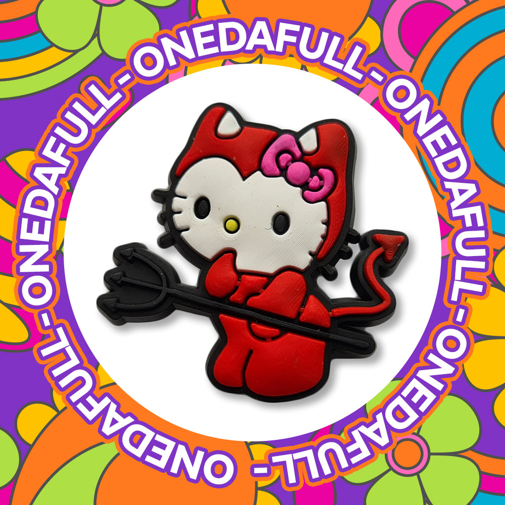 Super Cute Cat Kitty Kitten Devil - Naughty - Evil - Charms For Crocs / Shoes