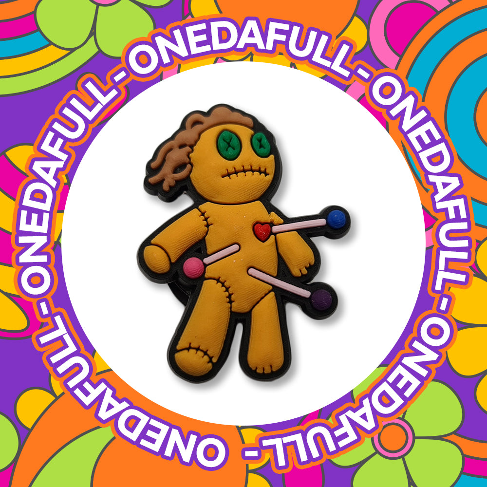 Weird Creepy Shocked Voodoo Doll Charm To Fit Crocs/Clogs - 3D- Funny - Magic
