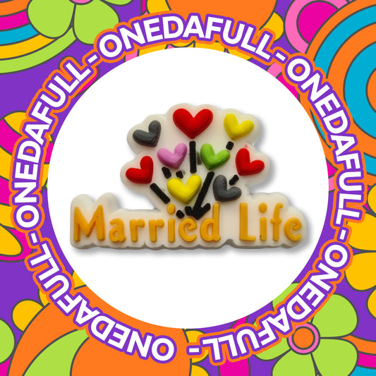 Super Cute MARRIED Life Love HEART Badge - Meme Charm To Fit Crocs/Clogs