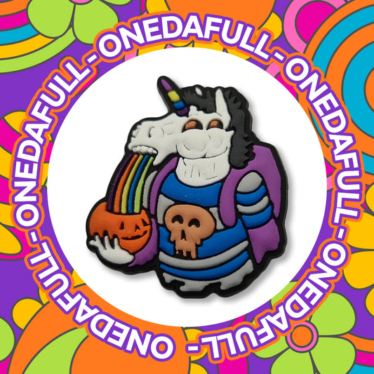 Weird Creepy Vomiting Unicorn Charm To Fit Crocs/Clogs - 3D - Funny - Rainbow