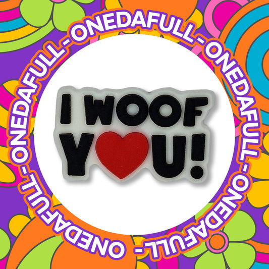 Super Cute I Woof Love You Croc Charm - Heart Dog Puppy