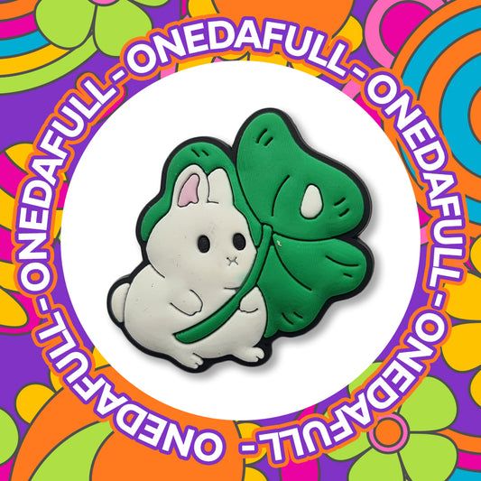 Lucky Irish Rabbit Clover Croc Charm
