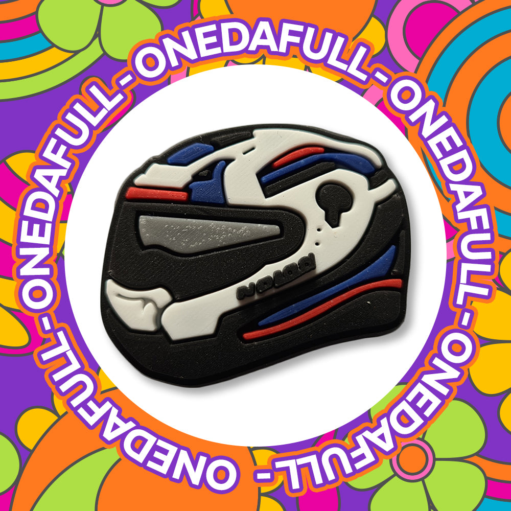Blue Racing F1 Drift Helmet Clog Charm To Fit Crocs