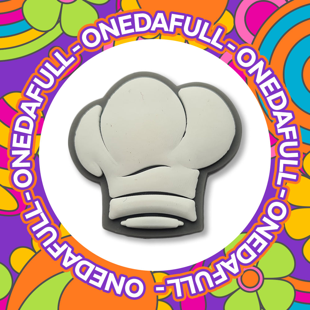 White Chef Hat Croc Charm: Catering Food