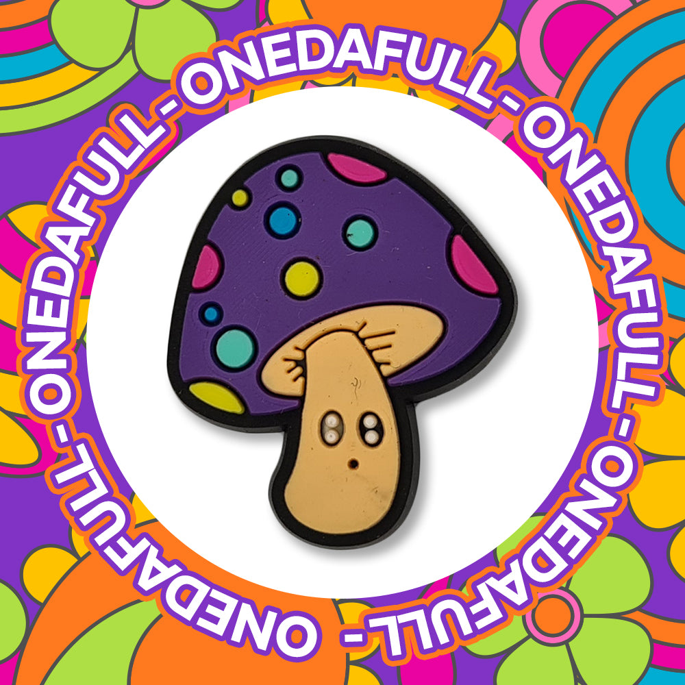Purple Trippy Mushroom Toadstool Clog Charm