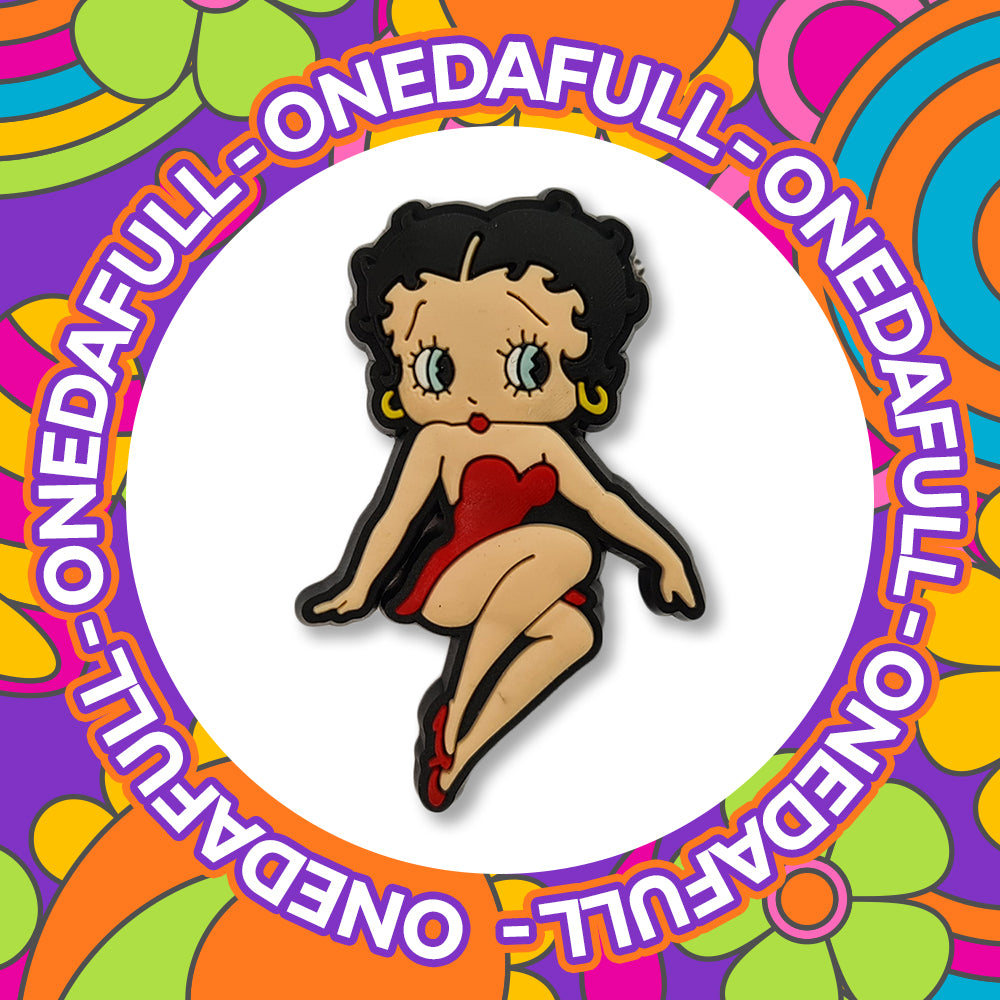 SUPER CUTE Betty Boop Red Dress Lay Down Charm To Fit Crocs/Clogs - Cartoon