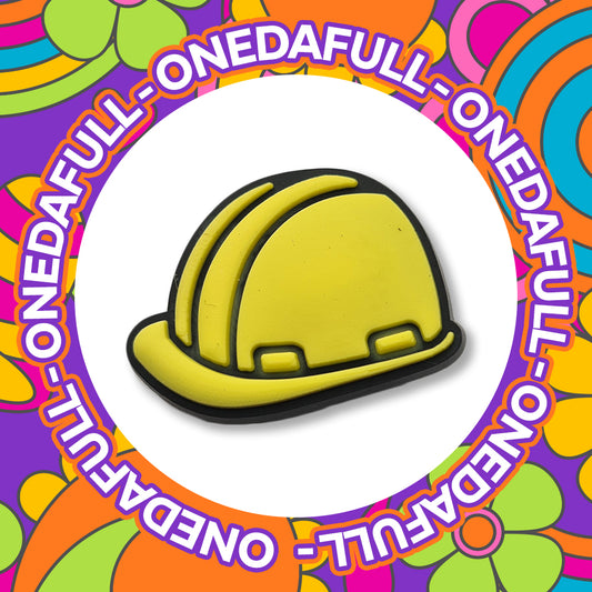 Yellow Hard Hat Croc Charm: Construction Clog Decoration