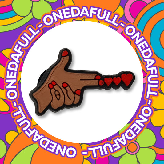 Love Gun Hearts Bang Attitude Croc Charm