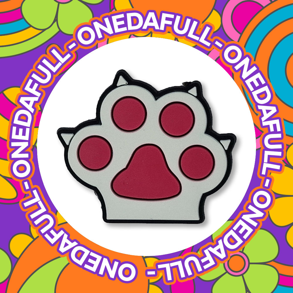 Super Cute White Kitten Cat Paw With Beans Croc Charm - Animal