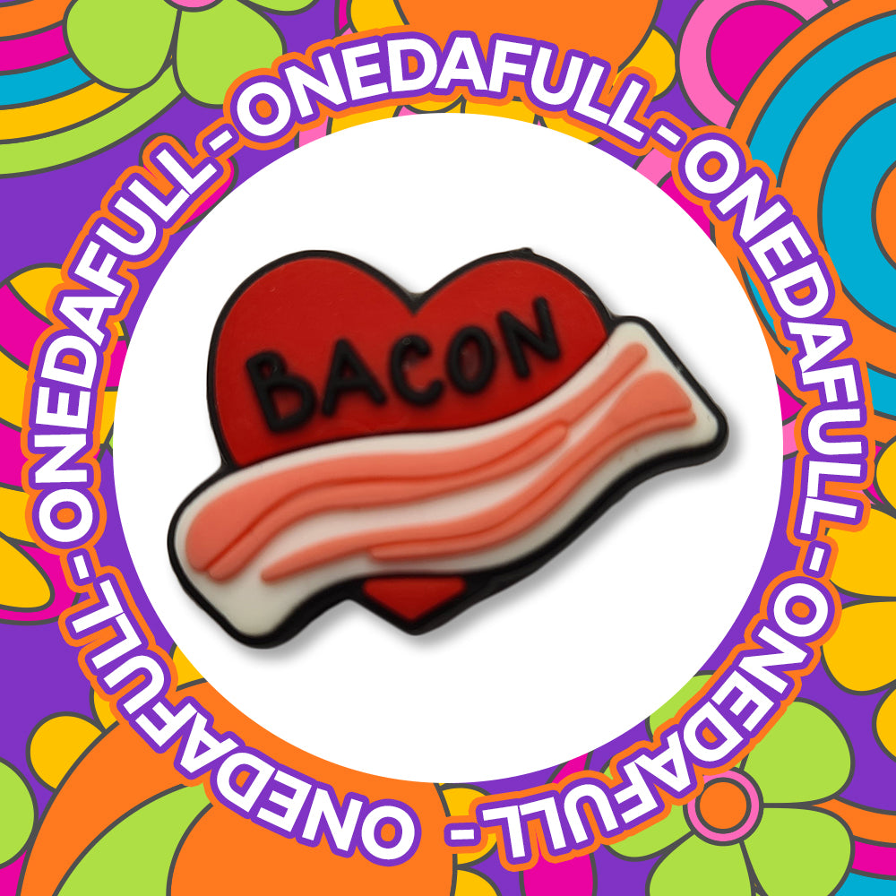 Super Cute I Love Bacon Heart - Food - Breakfast Charm To Fit Crocs/Clogs