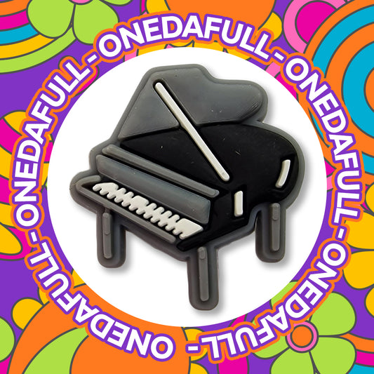 Super Cute Black Grand Piano Croc Charm - Music