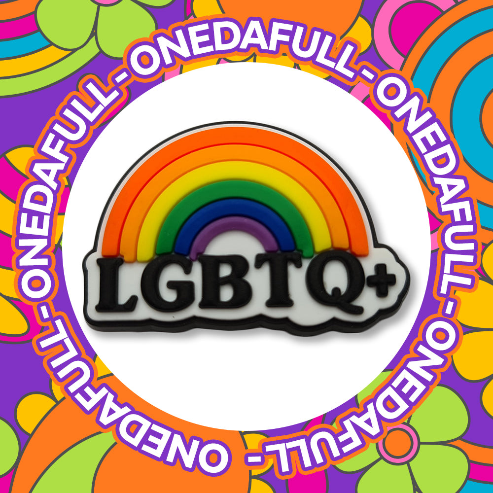 Super Cute LGBTQ+ Badge With Rainbow Charm To Fit Crocs/Clogs