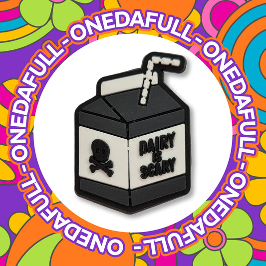 Super Cute Dairy Is Scary Carton Charm To Fit Crocs/Clogs - Drink