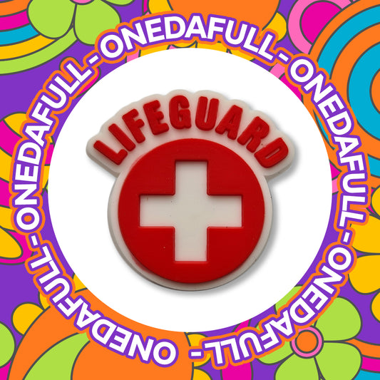 SUPER Cute LIFE GUARD swimming badge pool Charm To Fit Crocs/Clogs