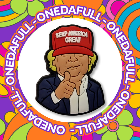 Super Funny Trump Make America Great Again Red Cap Thumbs Up Croc Charm - USA