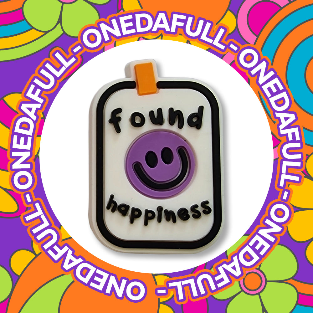 Super Cute Found Happiness Smiley Face Croc Charm - Happy