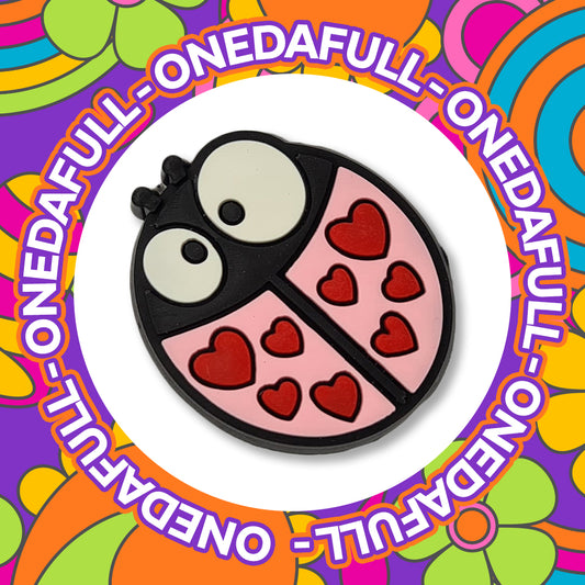 Chunky Pink Love Heart Ladybird Clog Charm