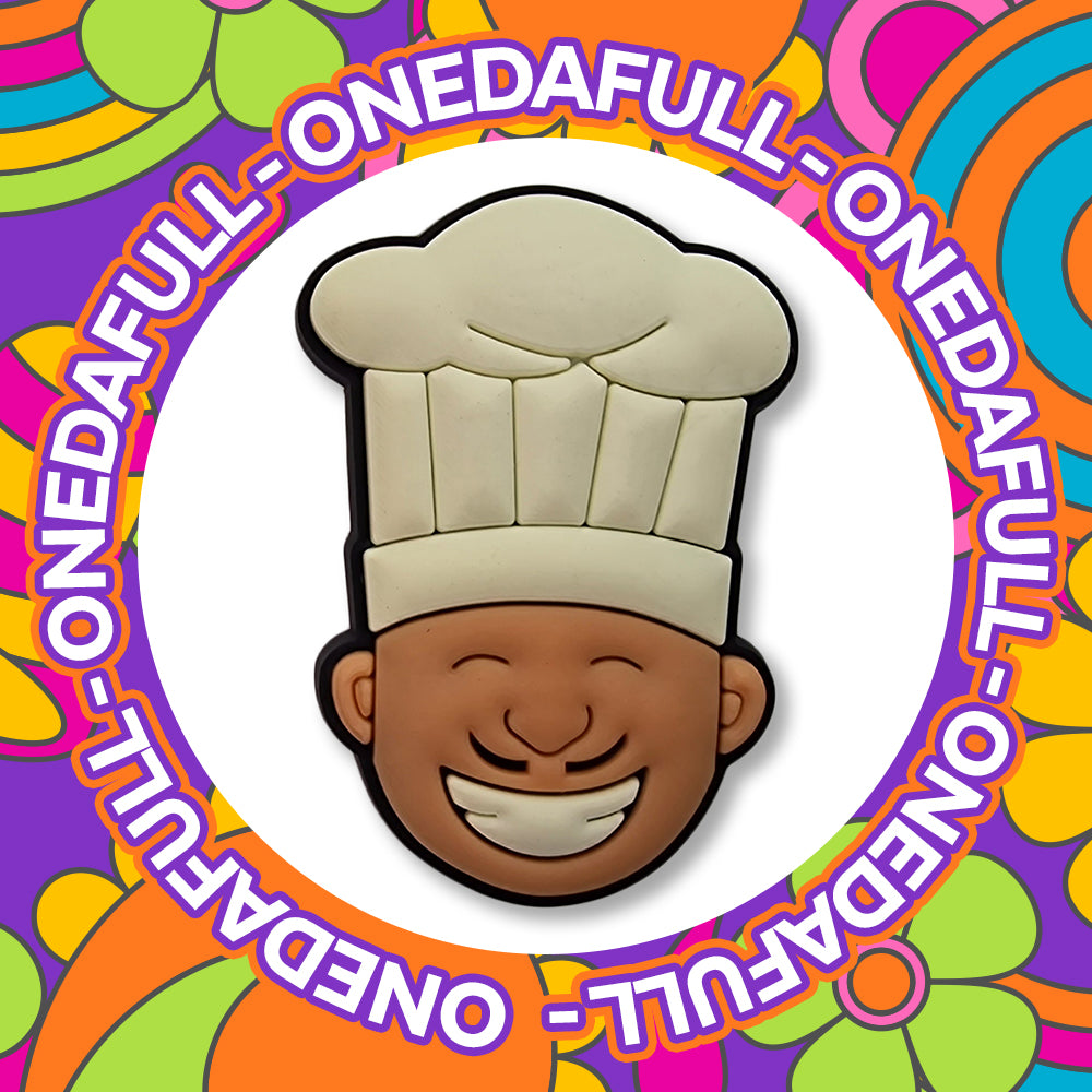 Super Cute Smiling Chef With White Hat Croc Charm - Cooking