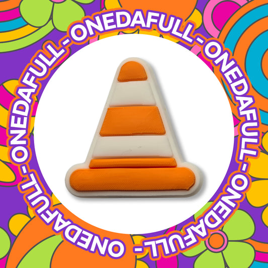 Cartoon Traffic Cone Croc Charm