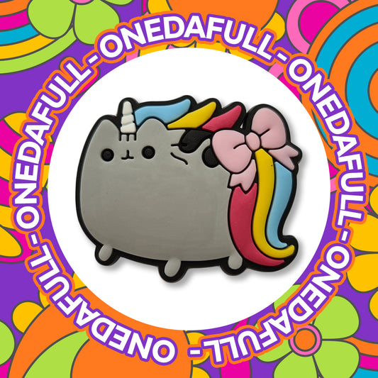 Super Cute Cat Unicorn With Pink Bow Kitten Funny Charm To Fit Crocs/Clogs