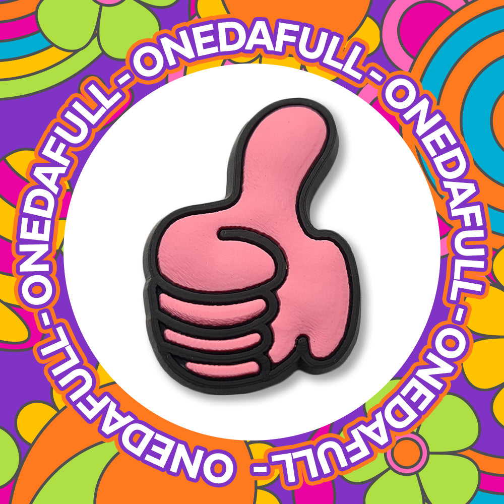 Pink Thumbs Up Croc Charm: 3D Shoe Clog Decoration
