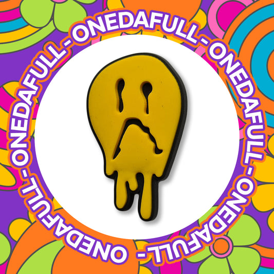 Melting Smiley Face Croc Charm: Funny PVC Clog Decoration