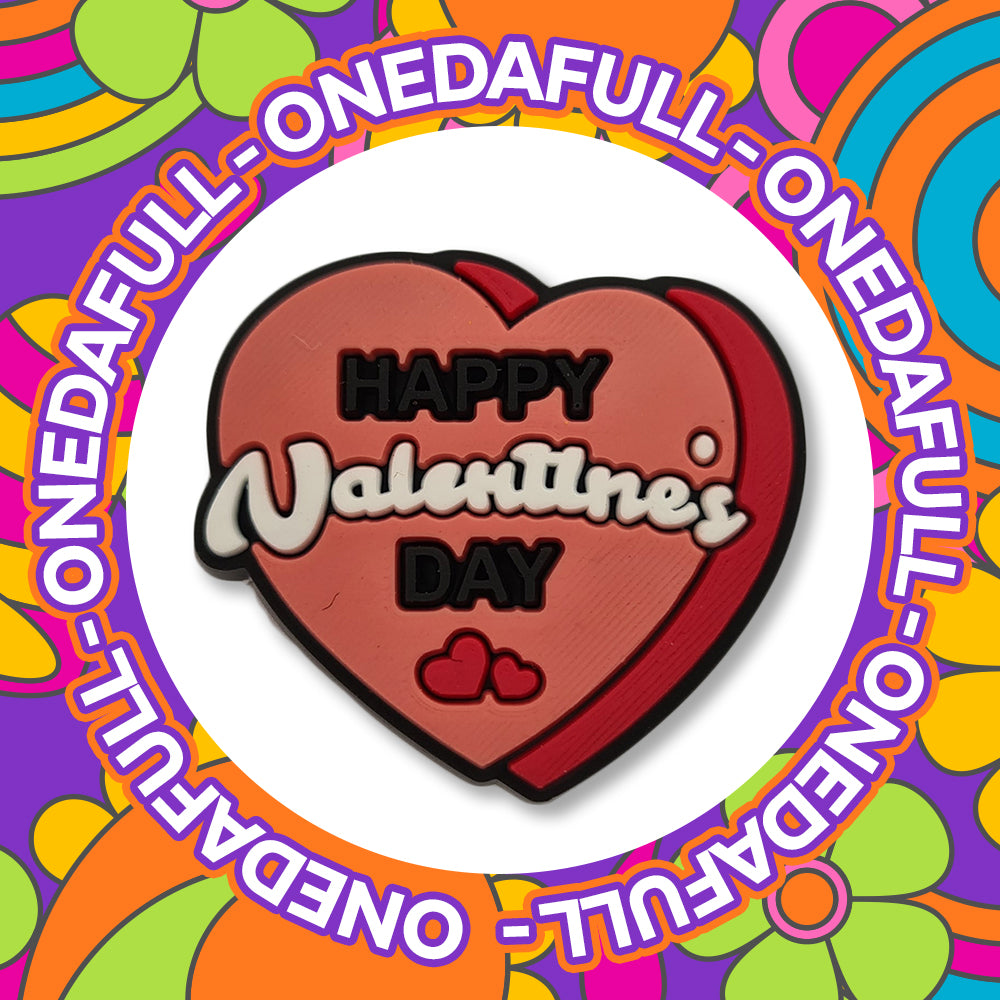 SUPER CUTE Happy Valentines Love Heart Charm To Fit Crocs/Clogs - Positive