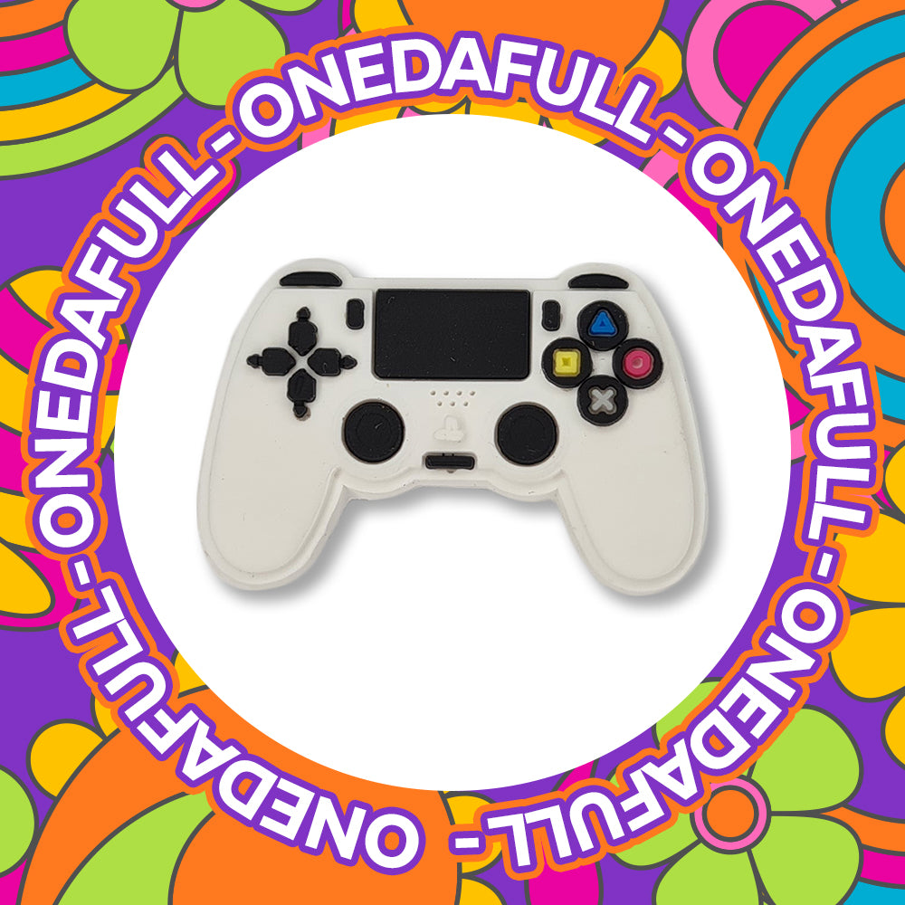White PS Gaming Controller Clog Charm To Fit Crocs