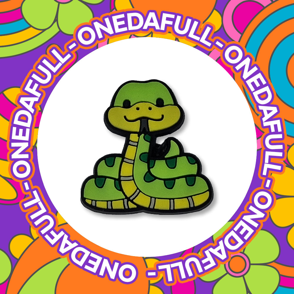 Super Cute Chunky Green Snake Croc Charm - Animal Reptile