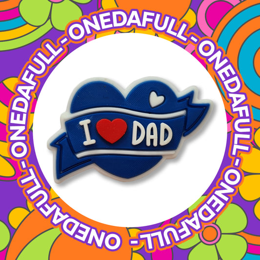 Super Cute - I Love My Dad Love Heart Fathers Day Croc Charm - Gift