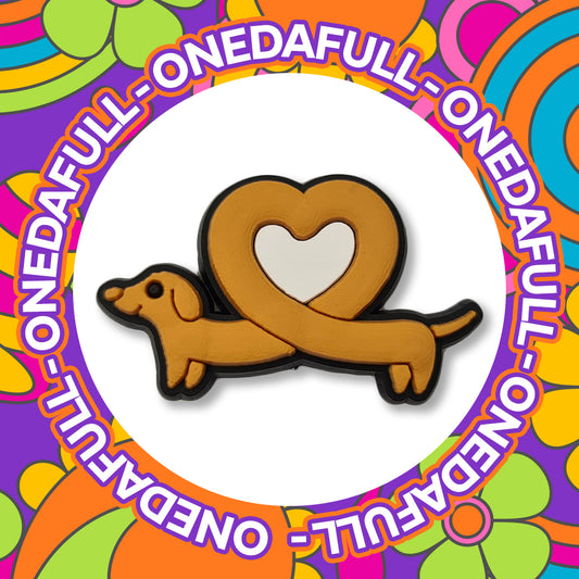 Super Cute Puppy Sausage Dog Dachshund Love Heart Dog Charm To Fit Crocs/Clogs - Animal