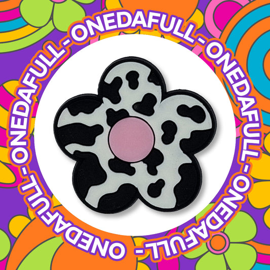 Super Cute Cow Print Flower Croc Charm - Plants Animal