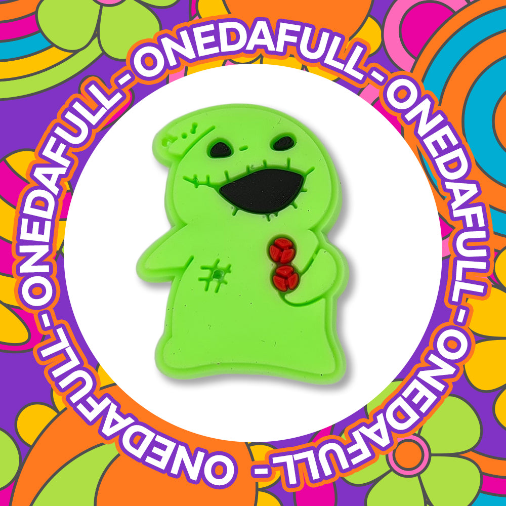 Cute Green Smiling Chunky Ghost Clog Charm To Fit Crocs