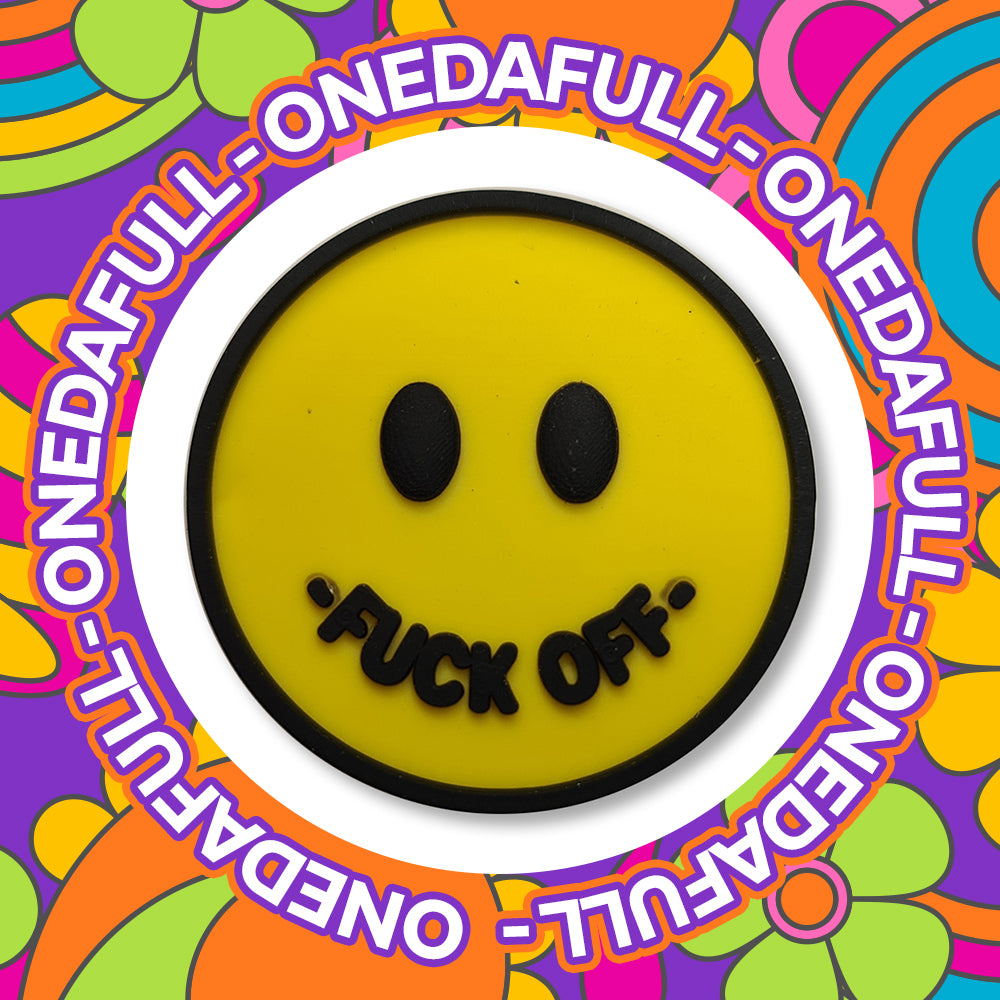 Rude Smiley Face Croc Charm: Funny Clog Shoe Decoration