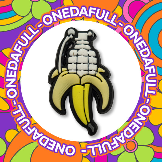 Super Cute Yellow Banana Grenade Charm To Fit Crocs/Clogs - Funny