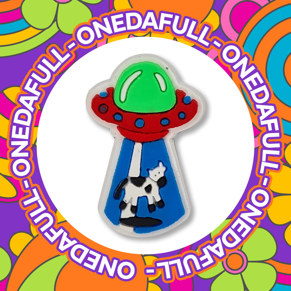 Funny UFO Abducting A Cow Clog Charm To Fit Crocs