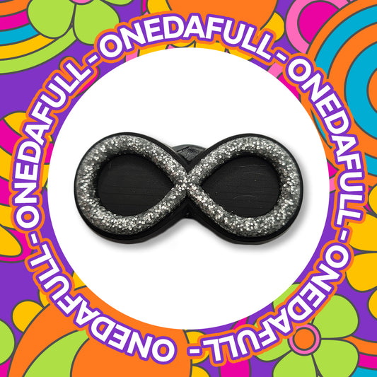 SUPER CUTE Glitter Infinity Loop Charm To Fit Crocs/Clogs -3D- Positive