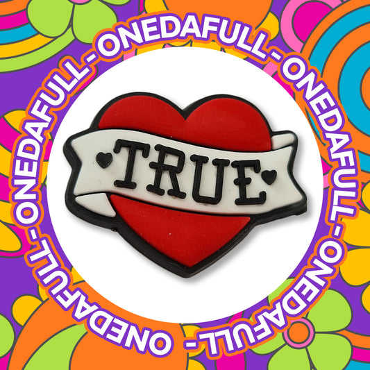 Super Cute True Heart Retro Tattoo Charm To Fit Crocs/Clogs - Pretty
