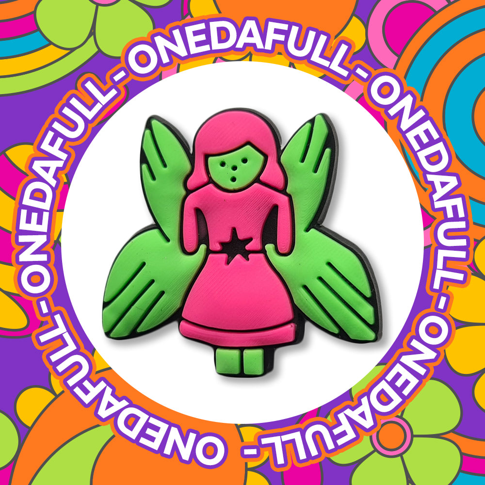 Neon Fairy Croc Charm: Magic Spell Witch