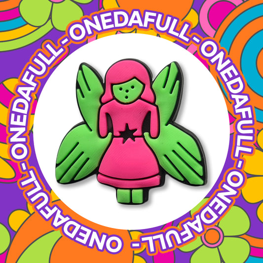 Neon Fairy Croc Charm: Magic Spell Witch