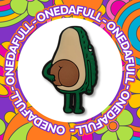 Super Cute Mooning Avocado Scratching Bum Charm To Fit Crocs/Clogs - Food Funny