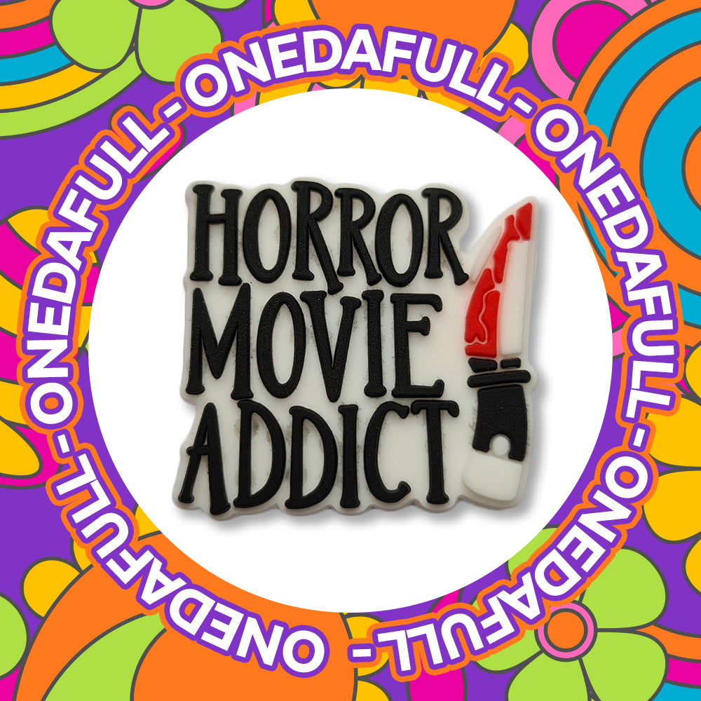 Super Cute Horror Movie Addict Badge With Knife Blood Charm To Fit Crocs/Clogs